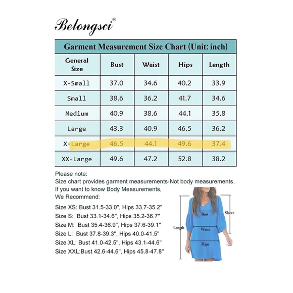 NWT - BELONGSCI - Women’s Dress V-Neck Bell Sleeve, Wine Red. Size XL - Picture 4 of 4